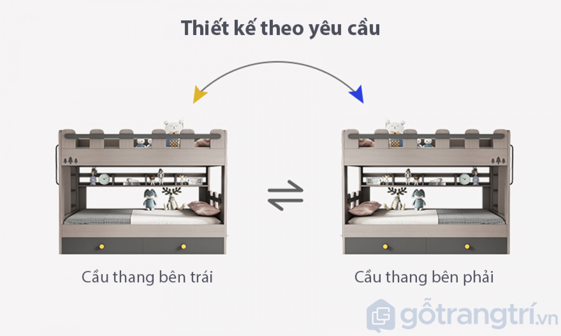 Giường 2 tầng cho bé bằng gỗ công nghiệp